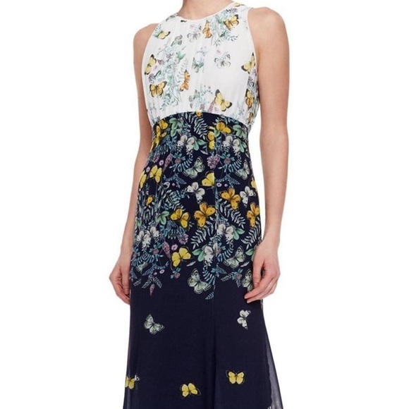 Anthropologie Erin Fetherston Butterfly Garden Gown Sleeveless Mermaid Size 4 - Picture 3 of 13